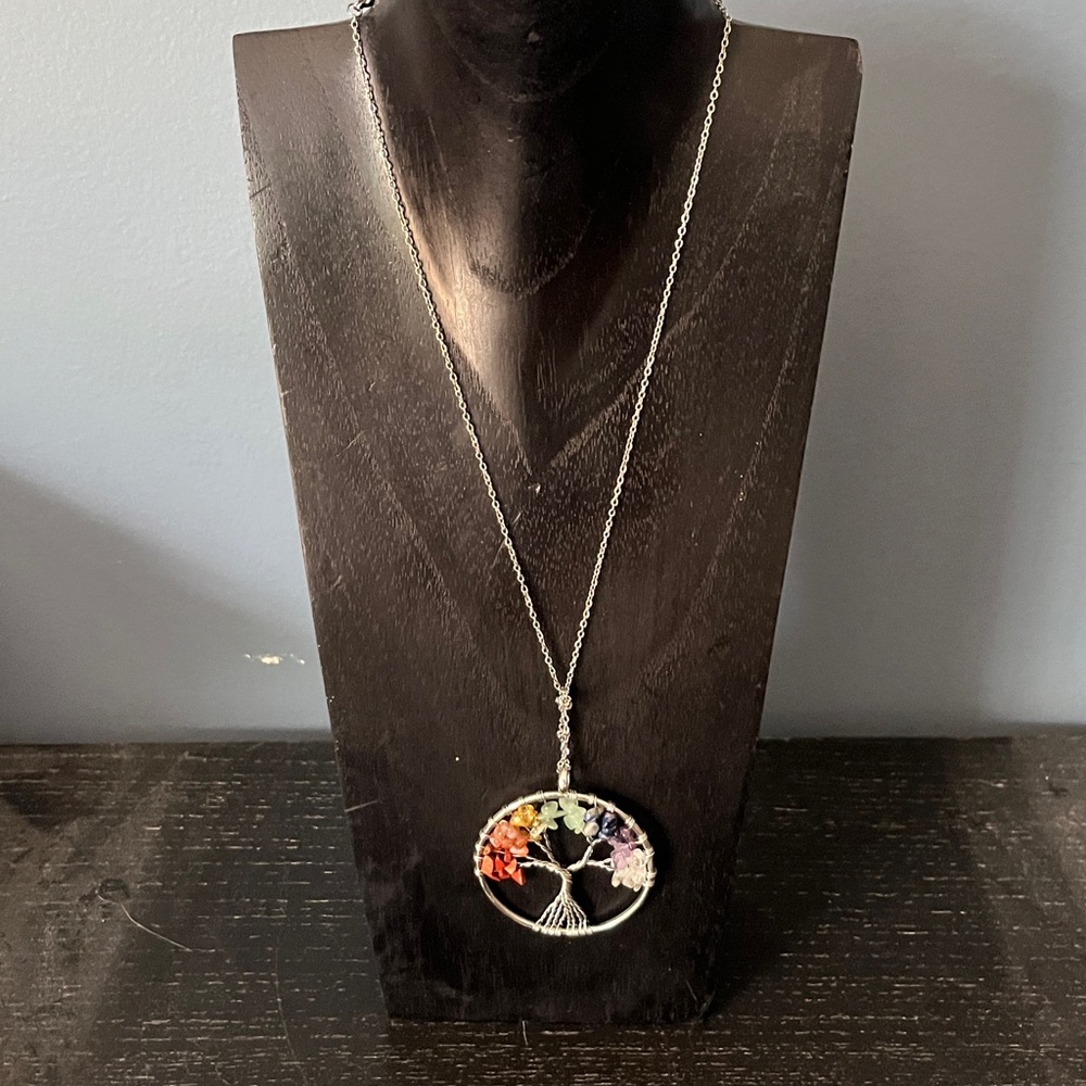 Colorful Tree of Life Pendant Necklace